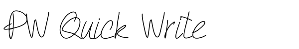 PW Quick Write font preview